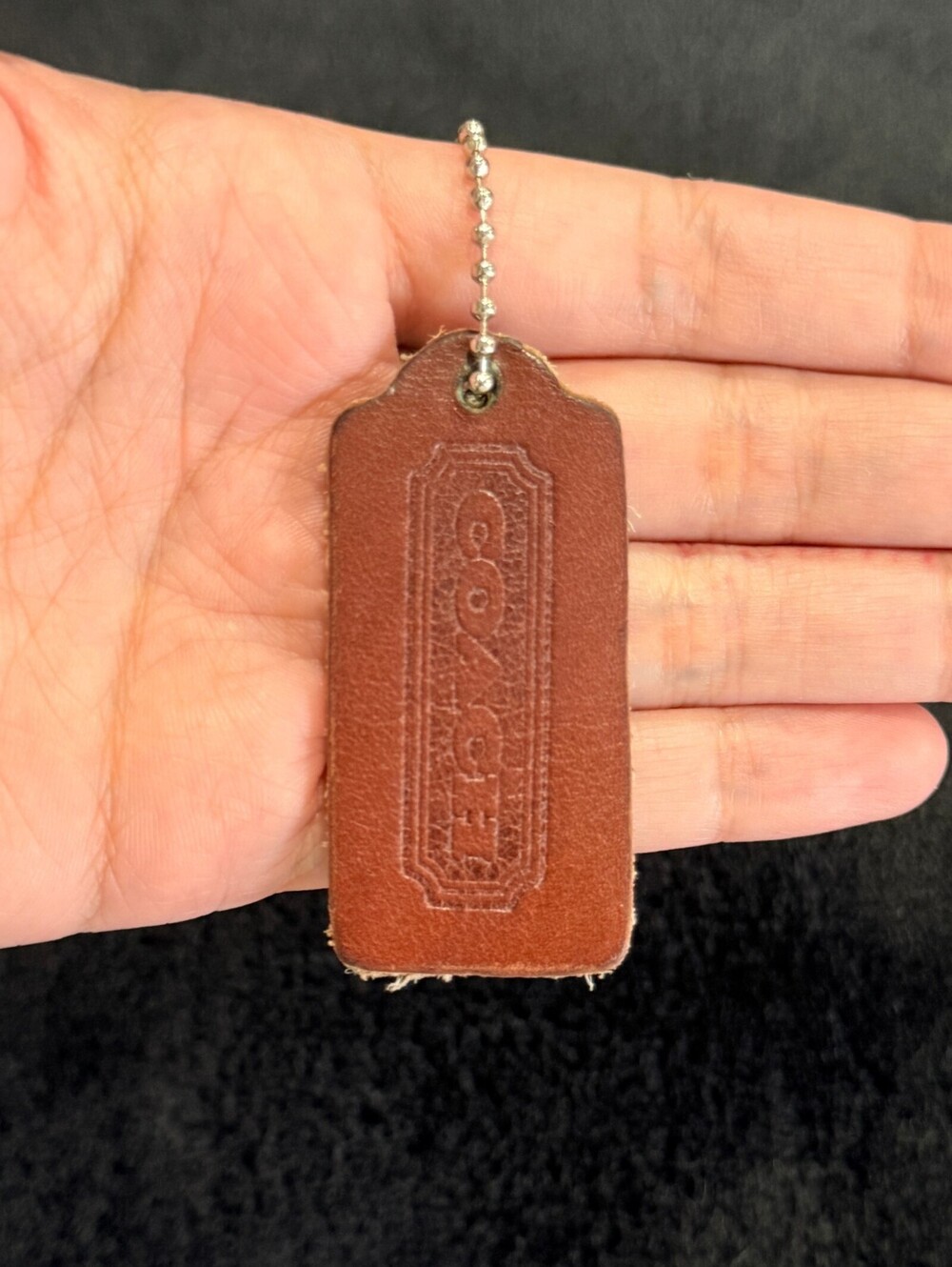 2.25" Vintage Coach Leather Key Fob Keychain Hangtag